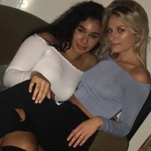 Long sleeve off the shoulder crop top